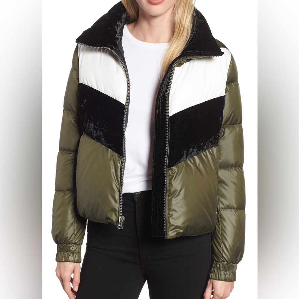 Marc New York Olive and Black Puffer Jacket